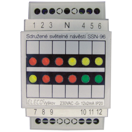 SSN-DIN-96 Twelve circuit indication element
